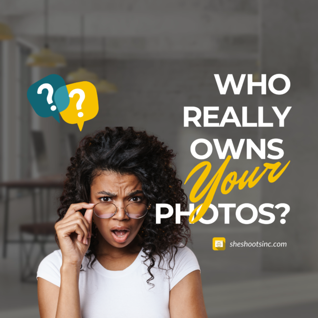 Image displaying confused woman about photo usage rights